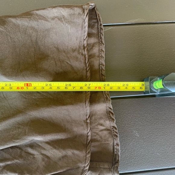 Zara Brown Long Sleeve Top Shirt Ruching Size M Viscose/Rayon - Picture 16 of 16